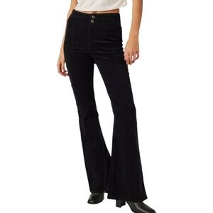 Free People Jayde Corduroy Flare Jeans Black High Rise Bell Bottom Y2K 31 NWT